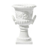 Modern European furniture - White Pedestal Urn Outdoor Planter - www.oroa.com
