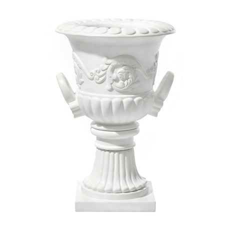 Modern European furniture - White Pedestal Urn Outdoor Planter - www.oroa.com