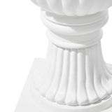 Modern European furniture - White Pedestal Urn Outdoor Planter - www.oroa.com