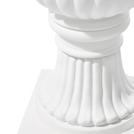 Modern European furniture - White Pedestal Urn Outdoor Planter - www.oroa.com