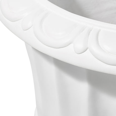 Modern European furniture - White Pedestal Urn Outdoor Planter - www.oroa.com