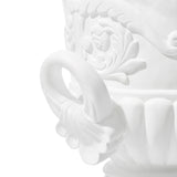 Modern European furniture - White Pedestal Urn Outdoor Planter - www.oroa.com