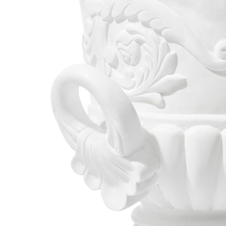 Modern European furniture - White Pedestal Urn Outdoor Planter - www.oroa.com