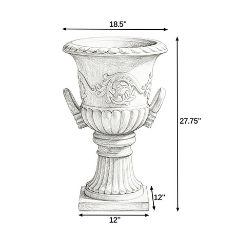 Modern European furniture - White Pedestal Urn Outdoor Planter - www.oroa.com