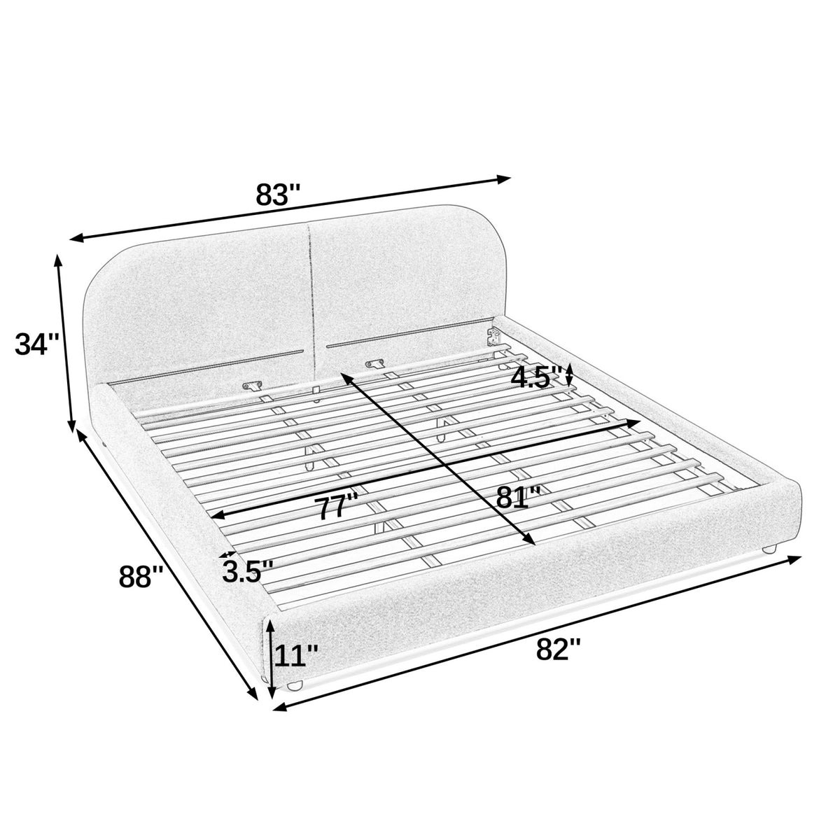Modern Minimalist Style King Bed | OROA