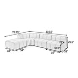 Modern European furniture - Black Semi-Curved Modular Sectional Sofa - www.oroa.com