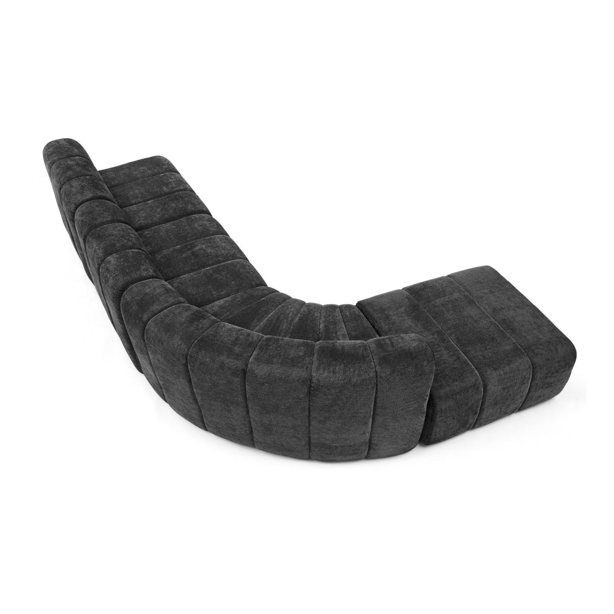 Modern European furniture - Black Semi-Curved Modular Sectional Sofa - www.oroa.com