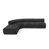 Modern European furniture - Black Semi-Curved Modular Sectional Sofa - www.oroa.com