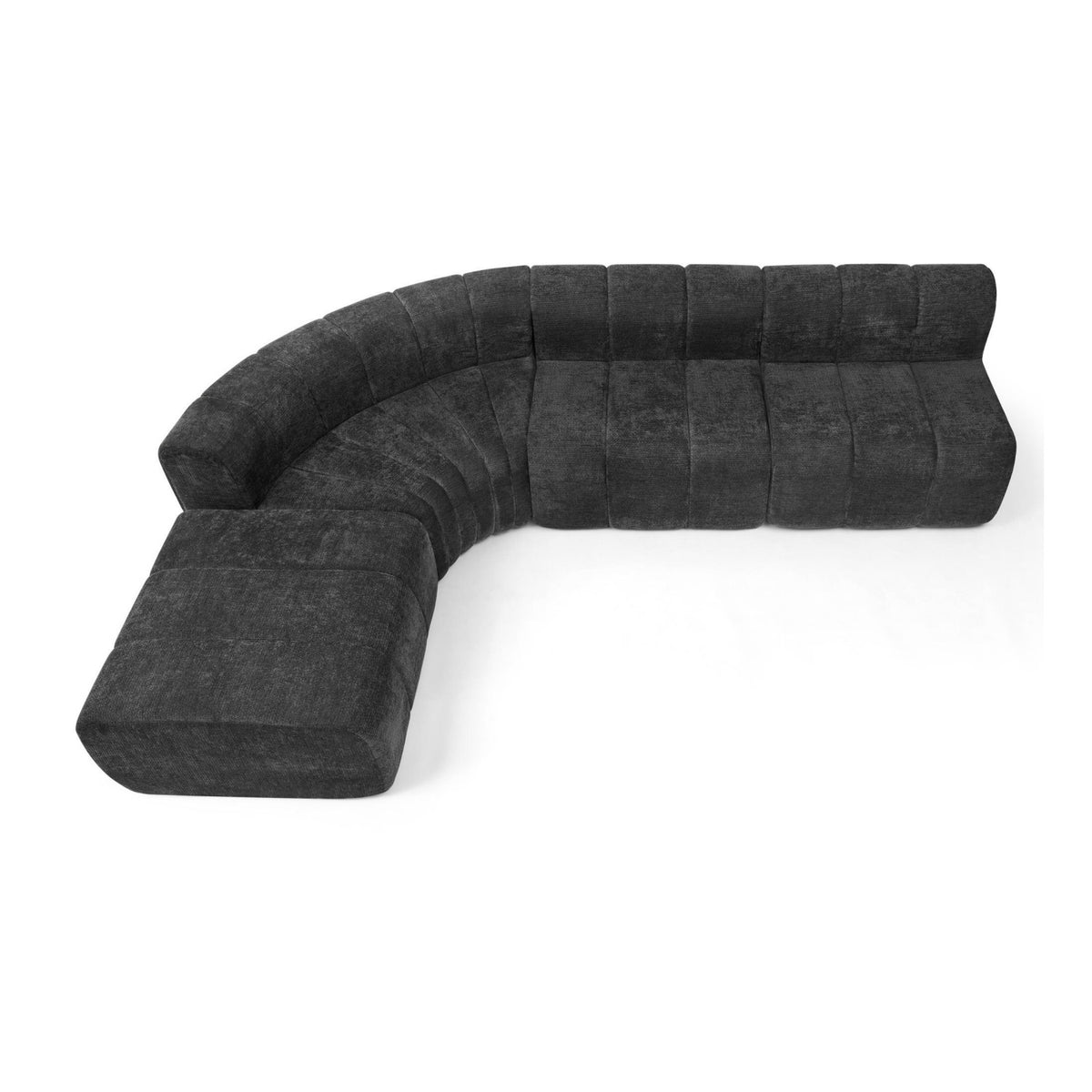 Modern European furniture - Black Semi-Curved Modular Sectional Sofa - www.oroa.com