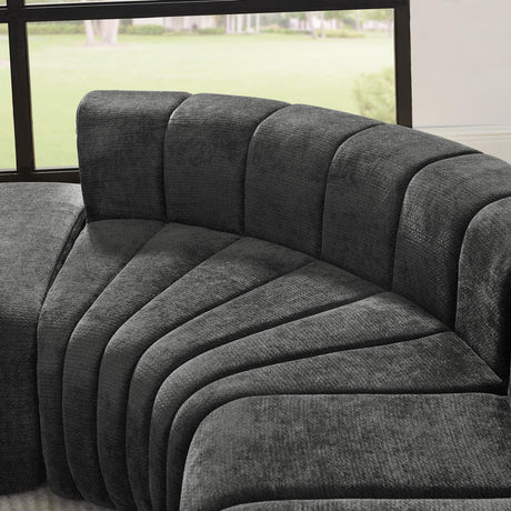 Modern European furniture - Black Semi-Curved Modular Sectional Sofa - www.oroa.com