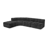Modern European furniture - Black Semi-Curved Modular Sectional Sofa - www.oroa.com