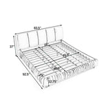 Modern Minimalist Dark Blue Upholstered King Bed | OROA
