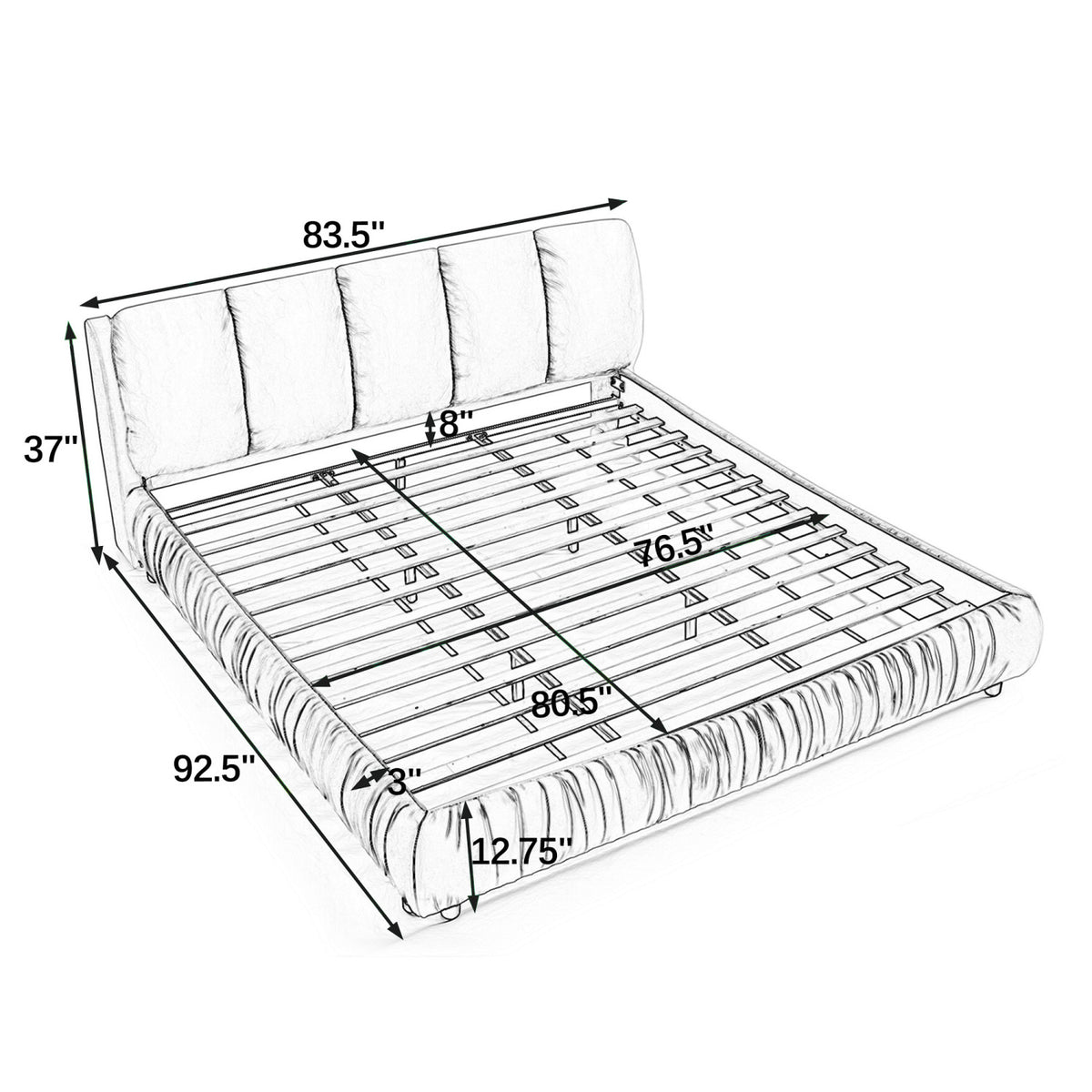 Minimalist Upholstered King Bed | OROA