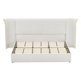 King Size Wing‑Back Upholstered Bed Frame | OROA