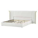 King Size Wing‑Back Upholstered Bed Frame | OROA