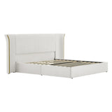 King Size Wing‑Back Upholstered Bed Frame | OROA