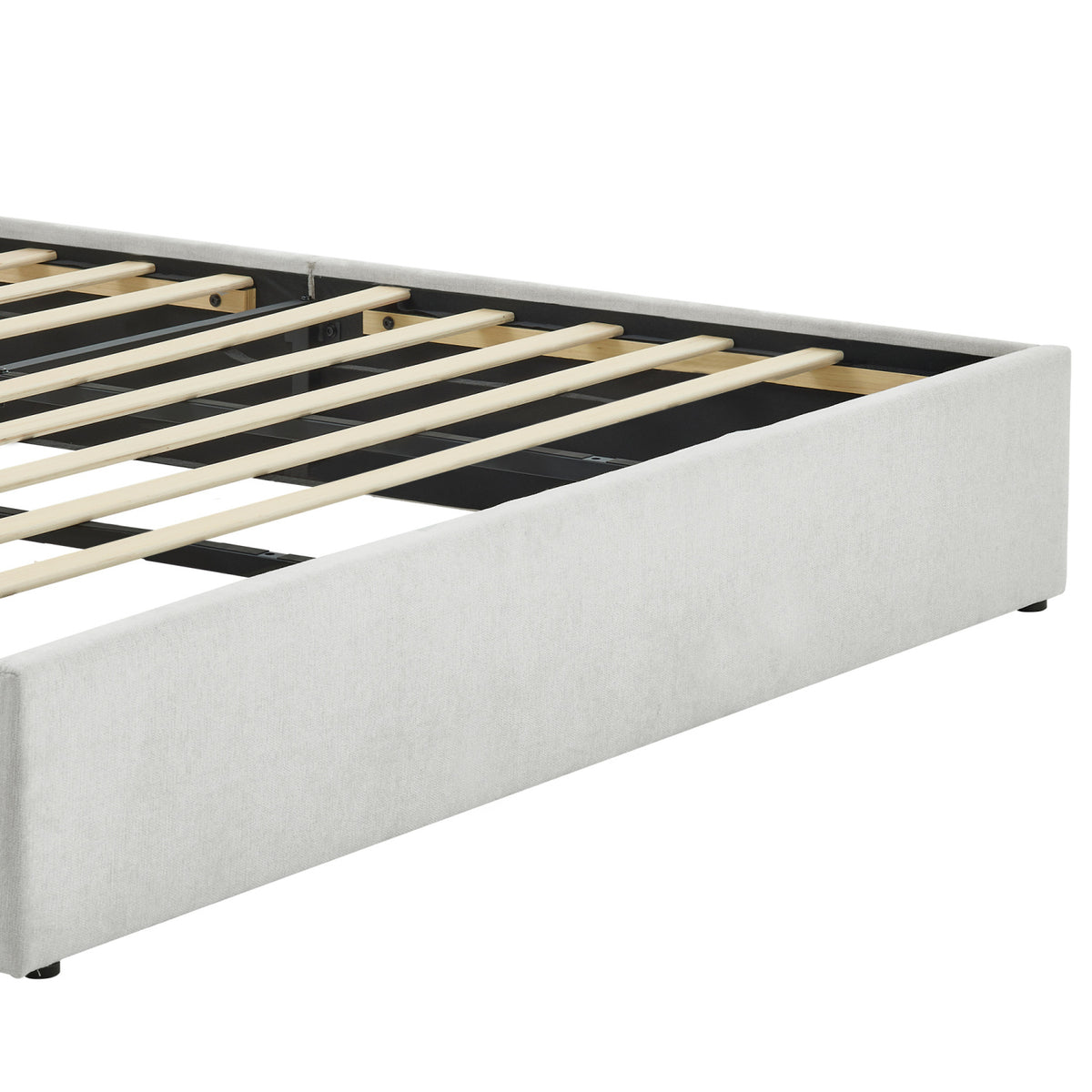 King Size Wing‑Back Upholstered Bed Frame | OROA