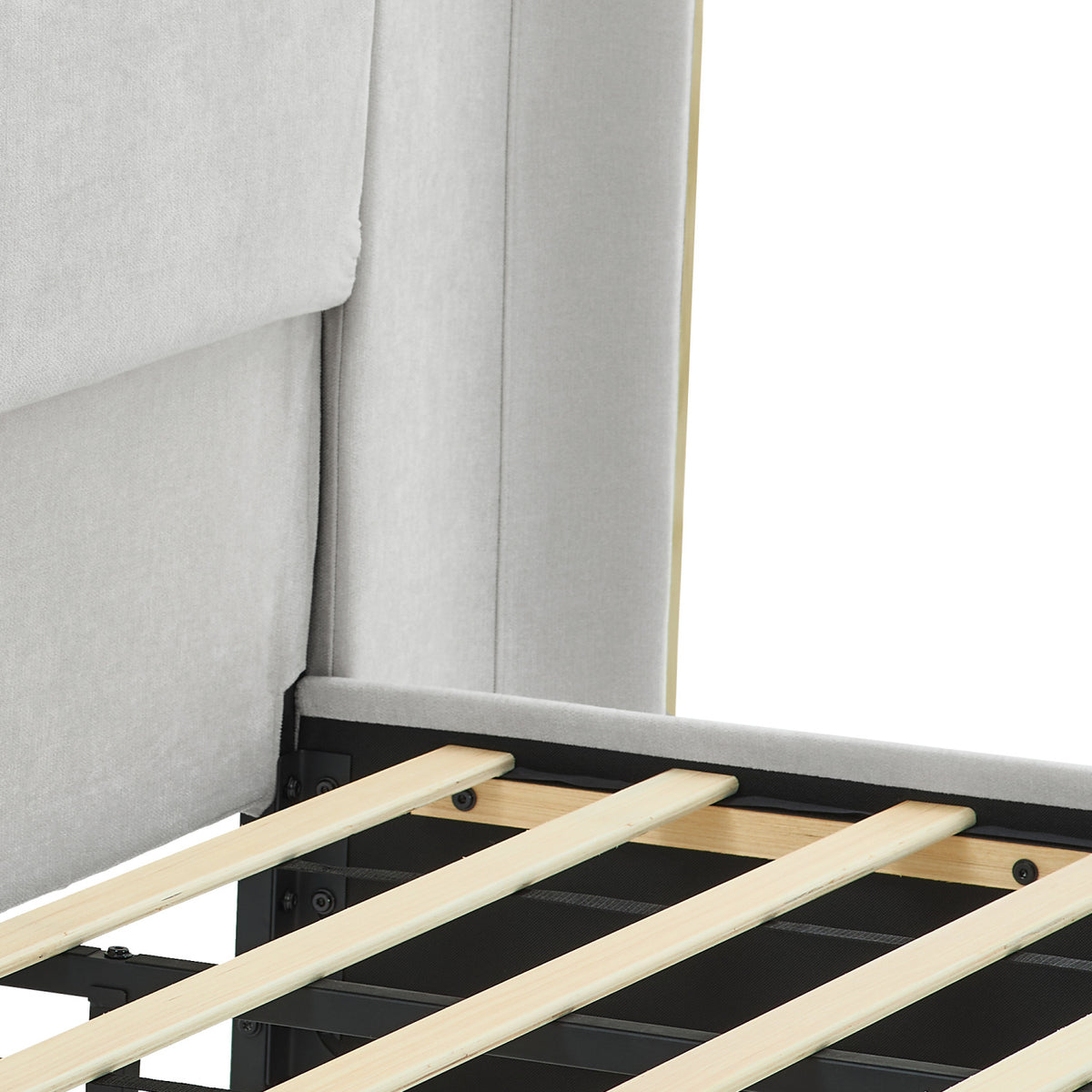 King Size Wing‑Back Upholstered Bed Frame | OROA