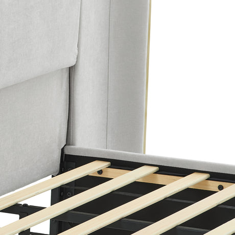 King Size Wing‑Back Upholstered Bed Frame | OROA
