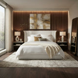 King Size Wing‑Back Upholstered Bed Frame | OROA