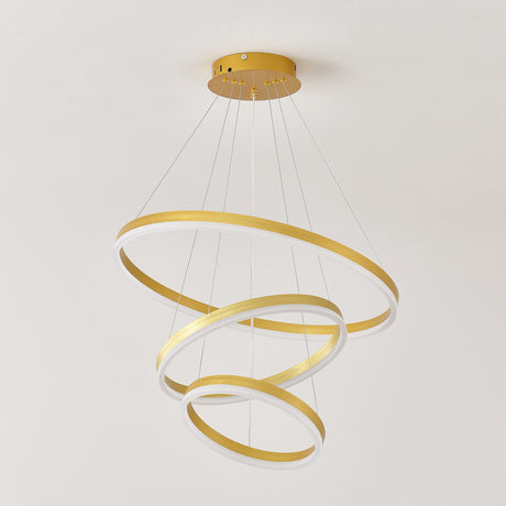 Modern 3 Rings Gold Pendant Light | OROA