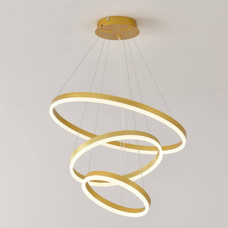 Modern 3 Rings Gold Pendant Light | OROA