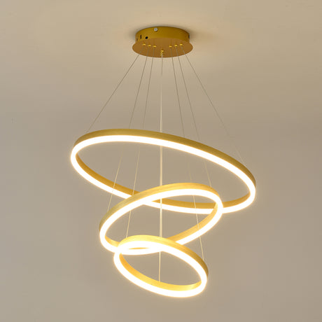 Modern 3 Rings Gold Pendant Light | OROA