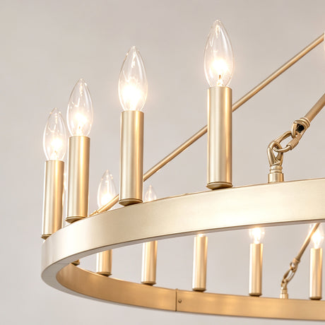 Modern European furniture - Gold Wagon Wheel Chandelier - www.oroa.com