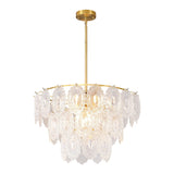 9-Light Glass Tiered Chandelier | OROA