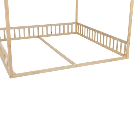 Double Twin House-Shaped Floor Bed | OROA Kids