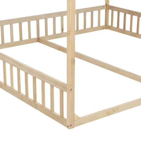 Double Twin House-Shaped Floor Bed | OROA Kids