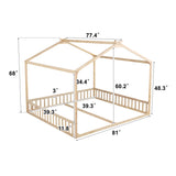 Double Twin House-Shaped Floor Bed | OROA Kids