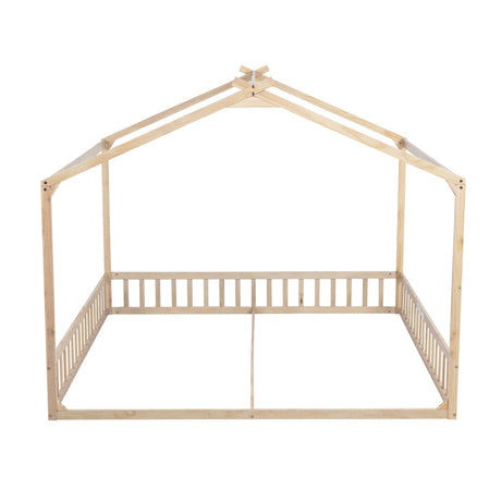 Double Twin House-Shaped Floor Bed | OROA Kids
