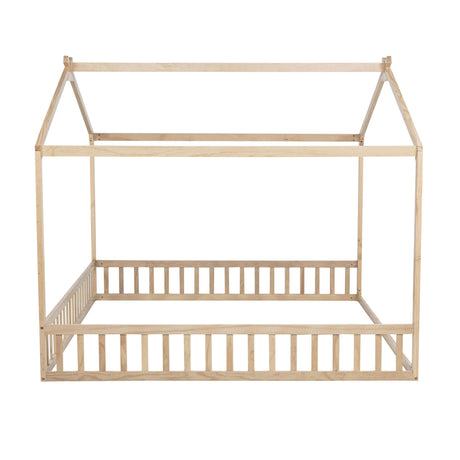 Double Twin House-Shaped Floor Bed | OROA Kids