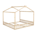 Double Twin House-Shaped Floor Bed | OROA Kids