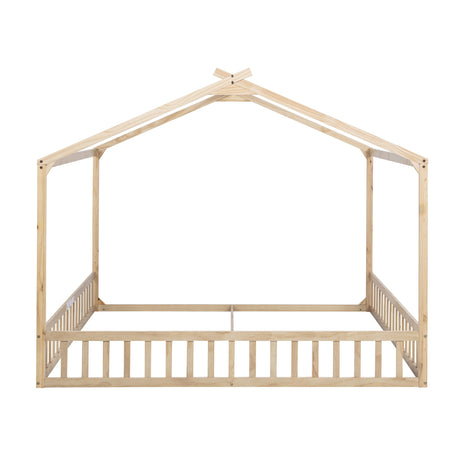 Double Twin House-Shaped Floor Bed | OROA Kids