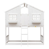 White Twin House Bunk Bed | OROA Kids