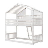 White Twin House Bunk Bed | OROA Kids