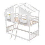 White Twin House Bunk Bed | OROA Kids