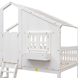 White Twin House Bunk Bed | OROA Kids