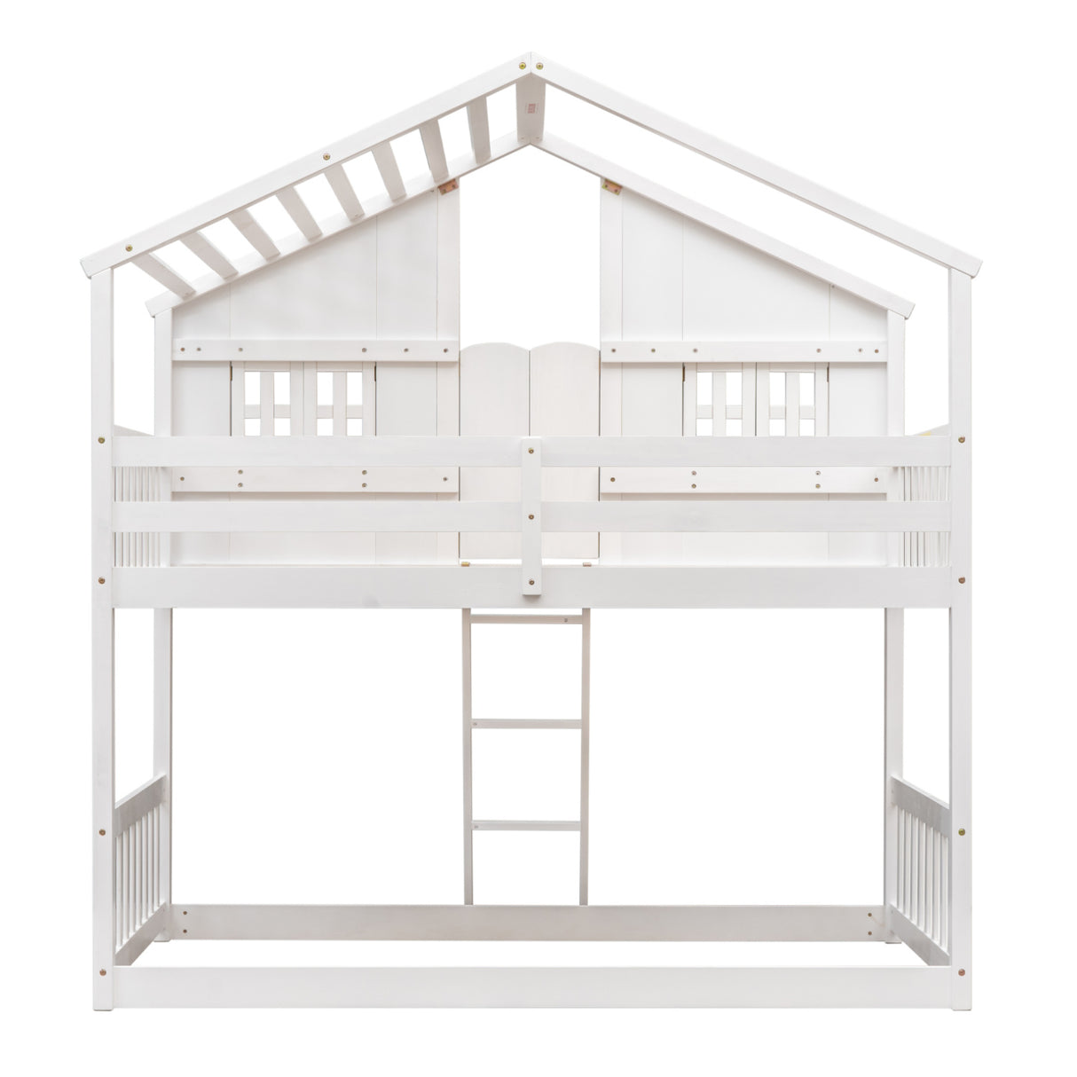 White Twin House Bunk Bed | OROA Kids