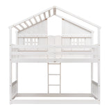 White Twin House Bunk Bed | OROA Kids