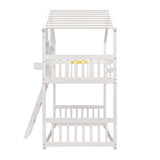 White Twin House Bunk Bed | OROA Kids
