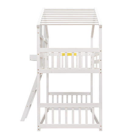 White Twin House Bunk Bed | OROA Kids
