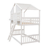 White Twin House Bunk Bed | OROA Kids