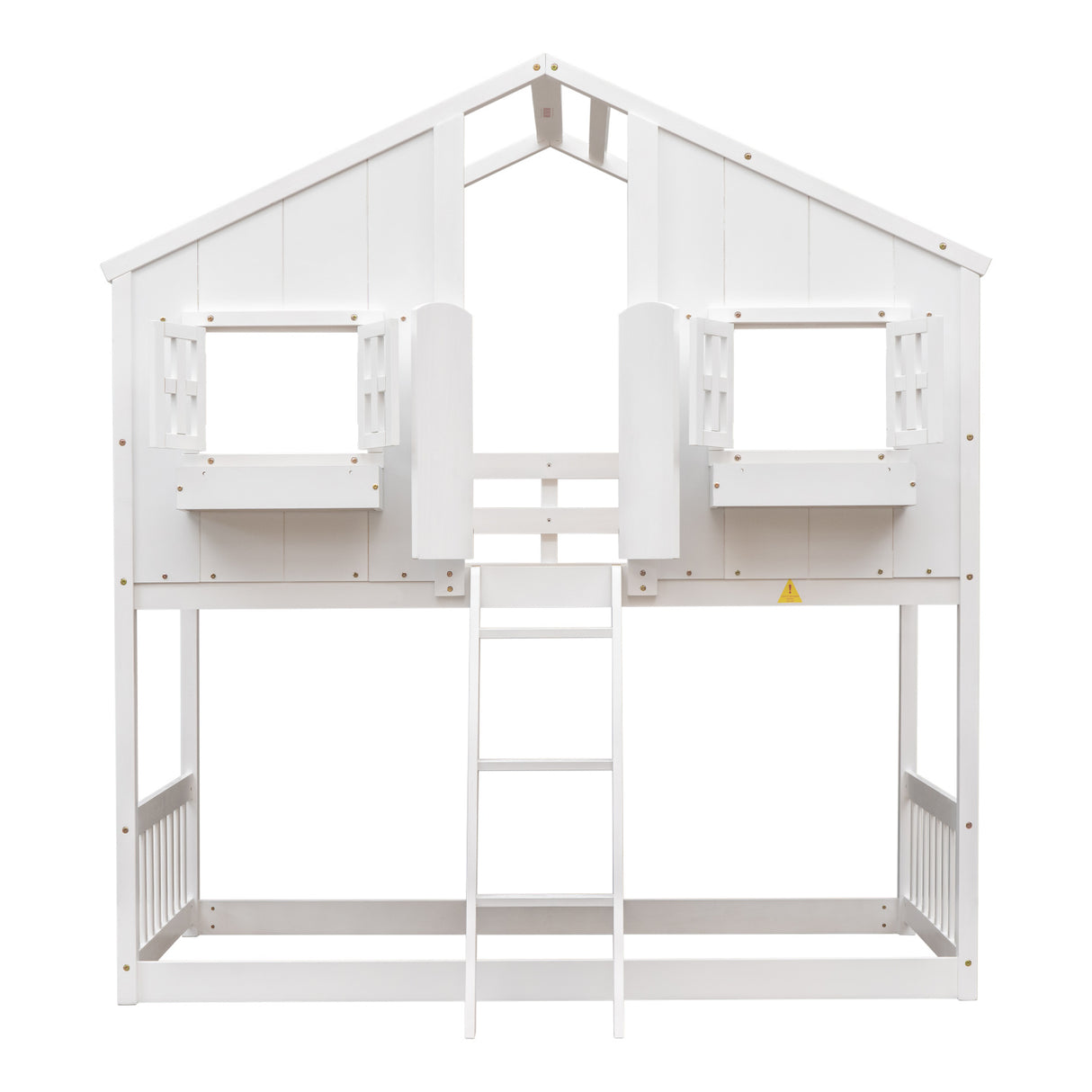 White Twin House Bunk Bed | OROA Kids