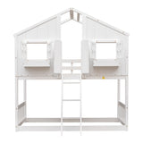 White Twin House Bunk Bed | OROA Kids