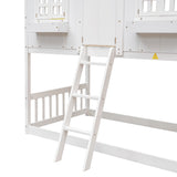 White Twin House Bunk Bed | OROA Kids