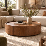 Walnut Round Coffee Table | OROA