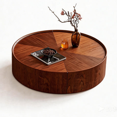 Walnut Round Coffee Table | OROA